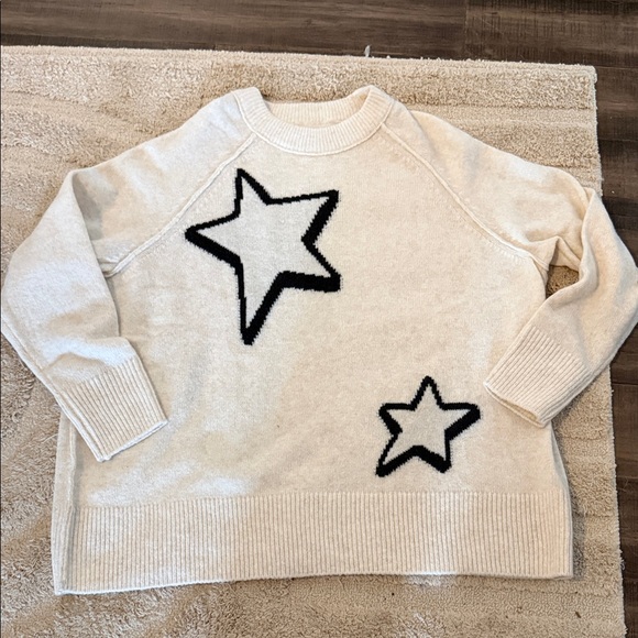 aerie Sweaters - Aerie Cream Sweater with Black Star Accents
